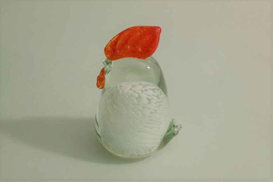 No.6184「ガラス製ペーパーウェイト：鳥モチーフ」