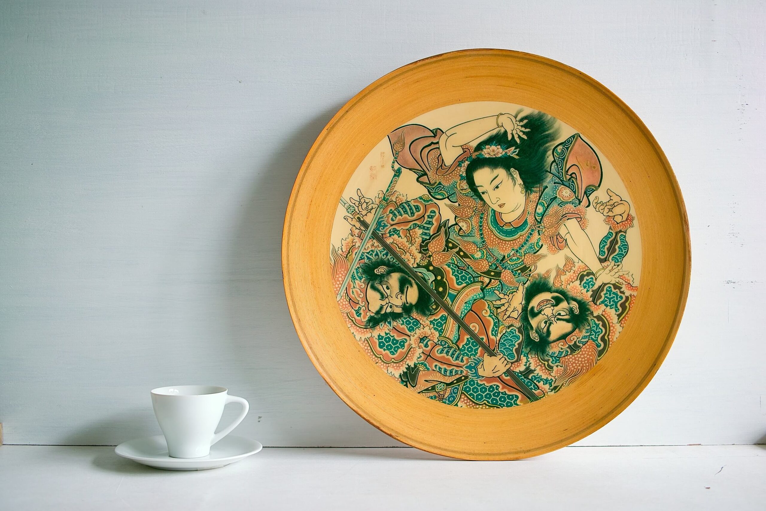 No.8758「日本の工芸品：BUNACO（ブナコ）壁飾り/ねぶた絵皿」直径44cm