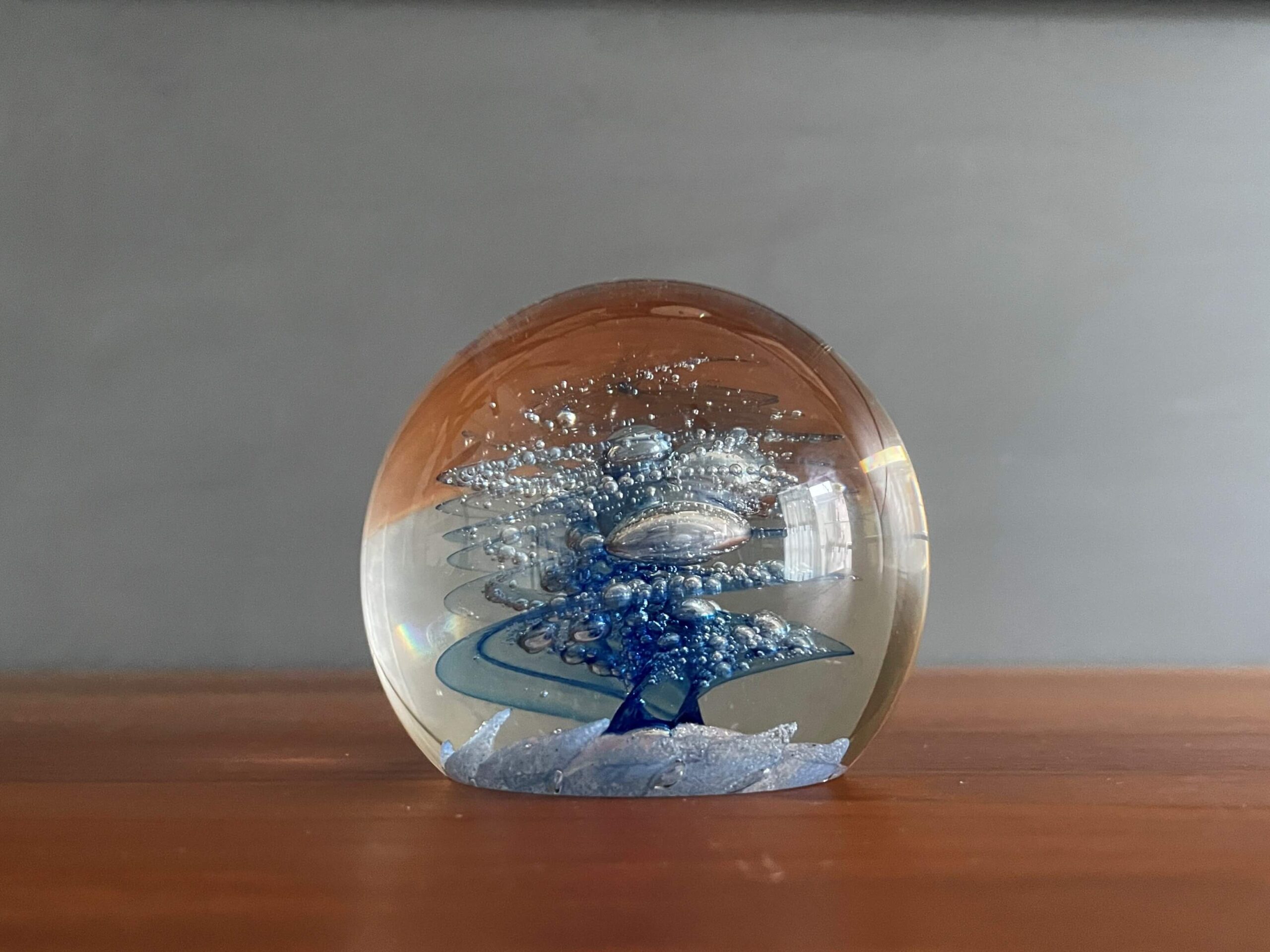 No.9327「ガラスオブジェ/ペーパーウェイト〈ice spiral〉：Selkirk Grass / スコットランド」