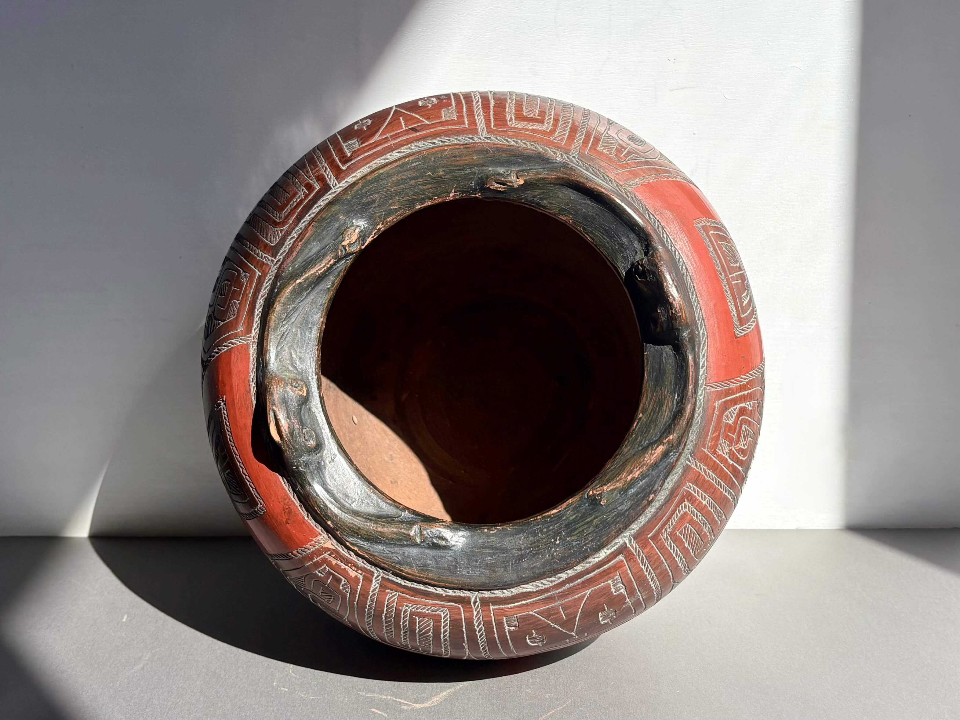 No.12799「Marajoara 陶器の壺:ブラジル」直径25cm - 画像 (4)