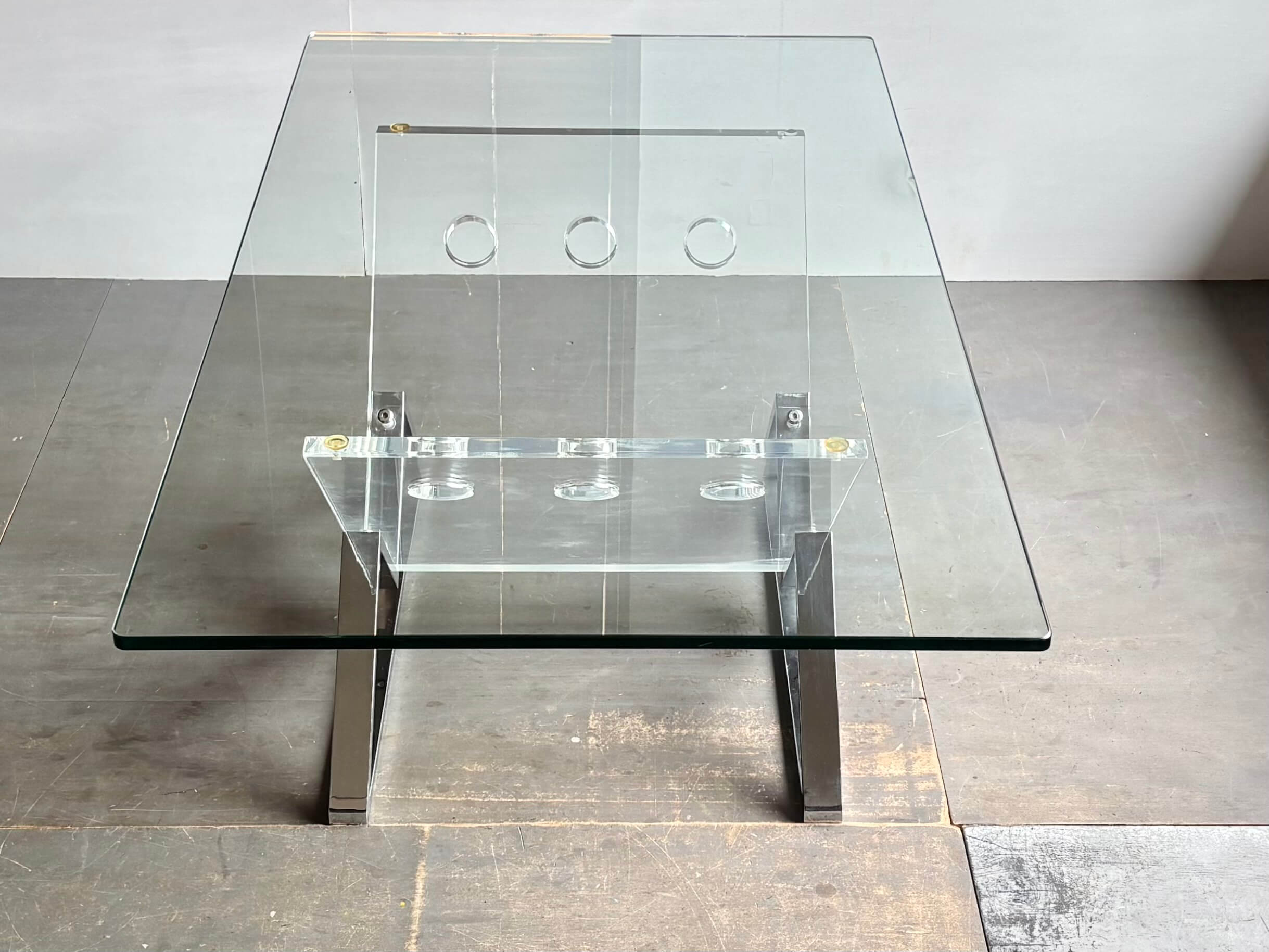 No.12836「センターテーブル:ガラス × アクリル × スチール」120×65cm - 画像 (4)