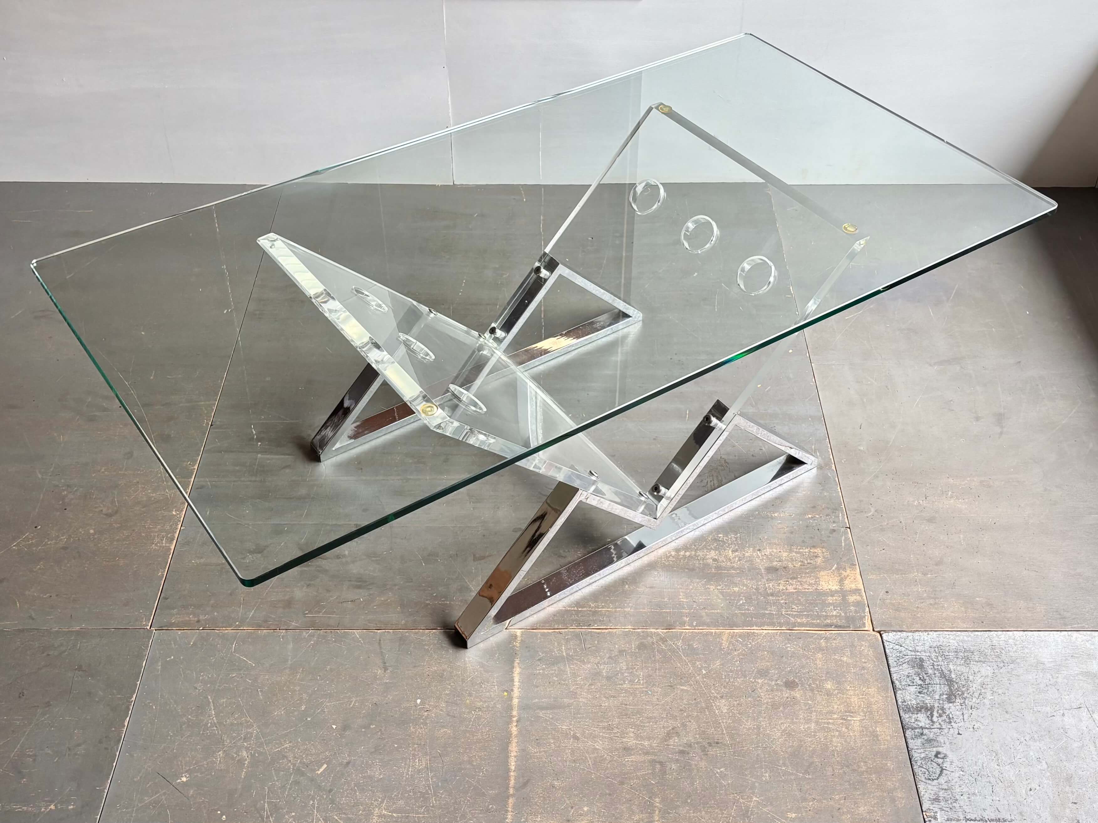 No.12836「センターテーブル:ガラス × アクリル × スチール」120×65cm - 画像 (5)